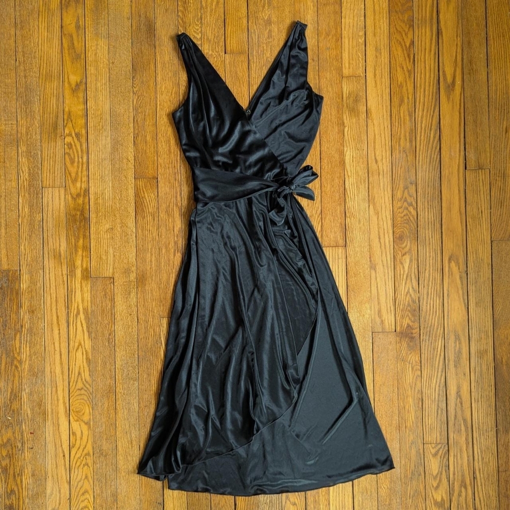 Vintage 90's Betsey Johnson Black Wrap Style Dress